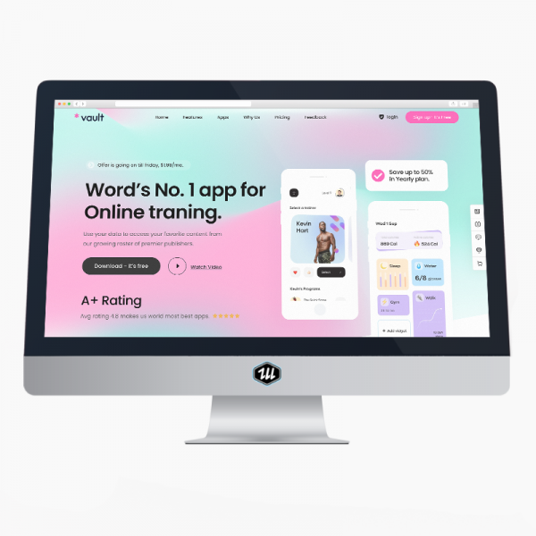 Vault App Landing - Elementor PRO