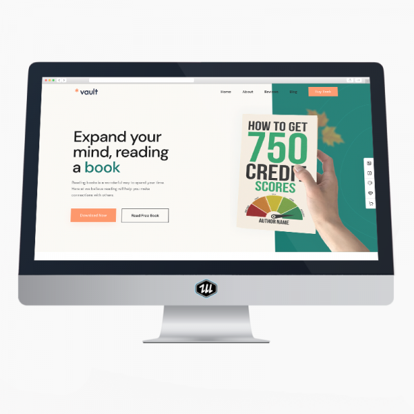 Vault Book Landing Page - Elementor PRO