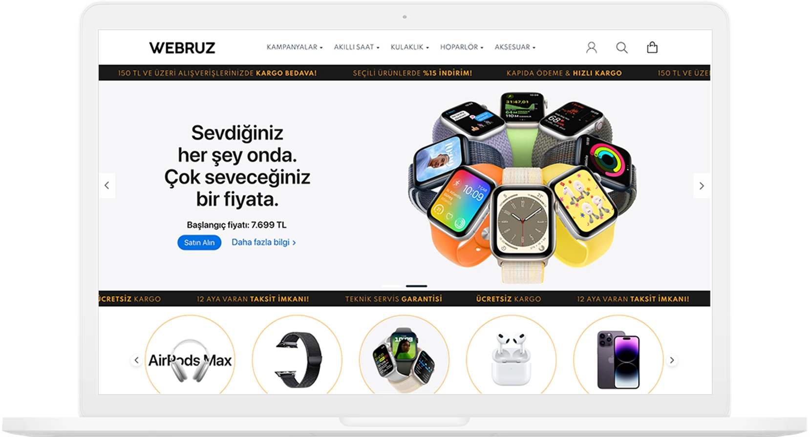 Atlas E-Ticaret demo görünümü