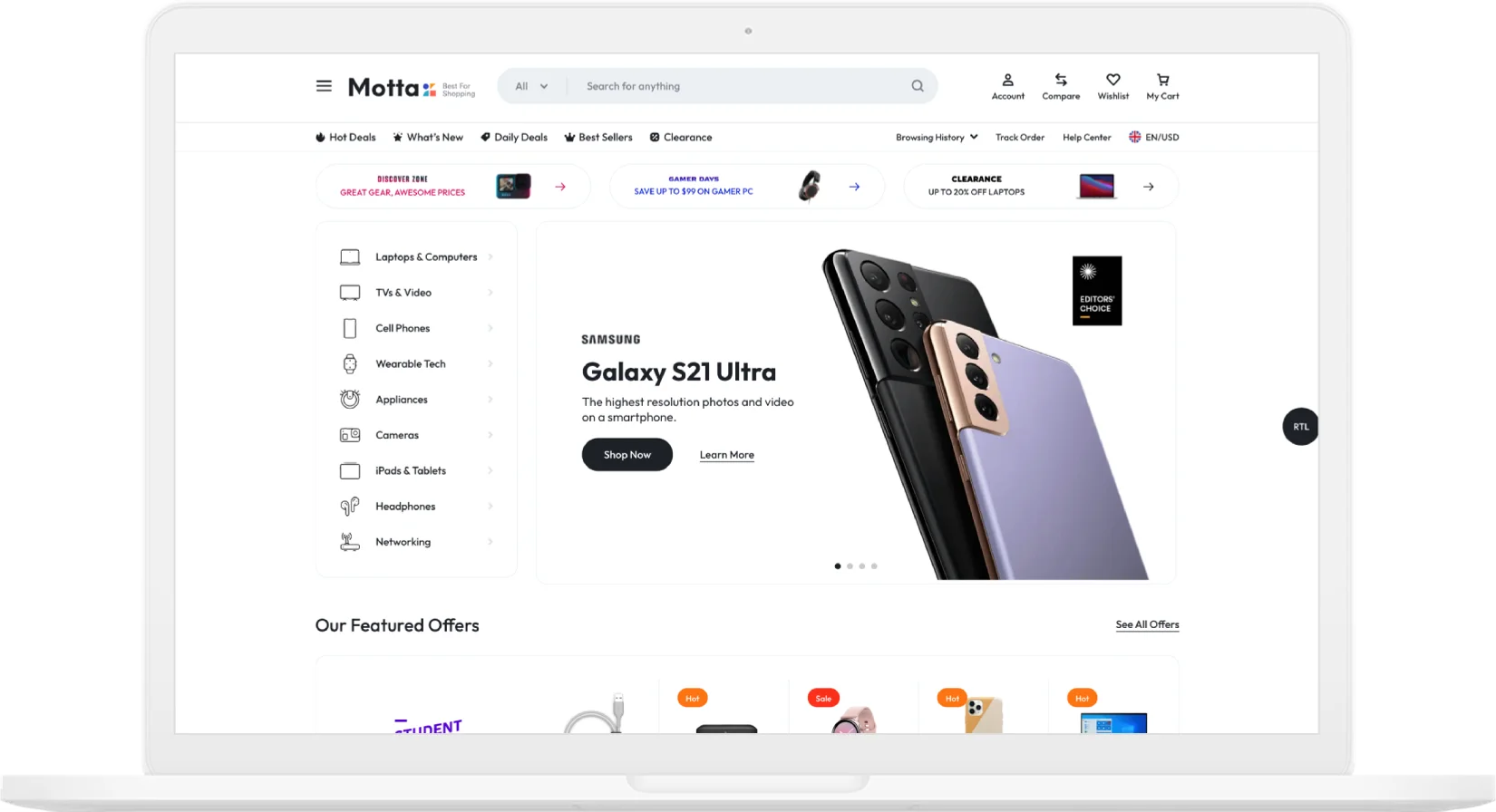 Motta Electronics demo görünümü