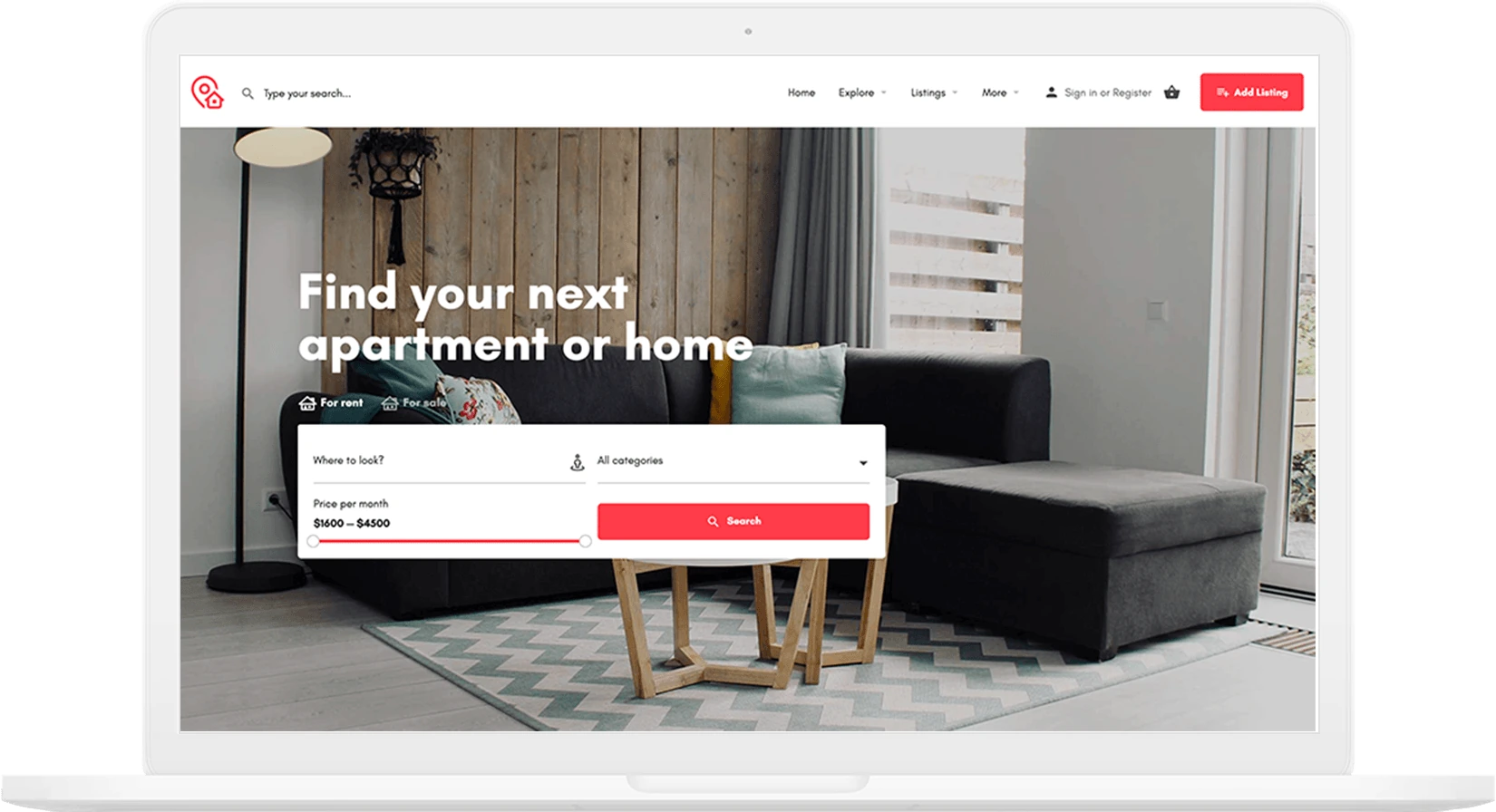 Mylisting Emlak demo görünümü