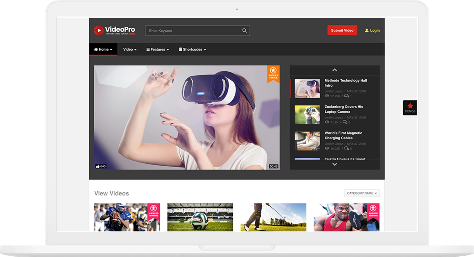 VideoPro 2 demo görünümü